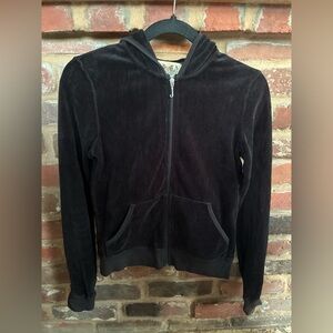 Juicy Couture Black Velour Zip Hoodie